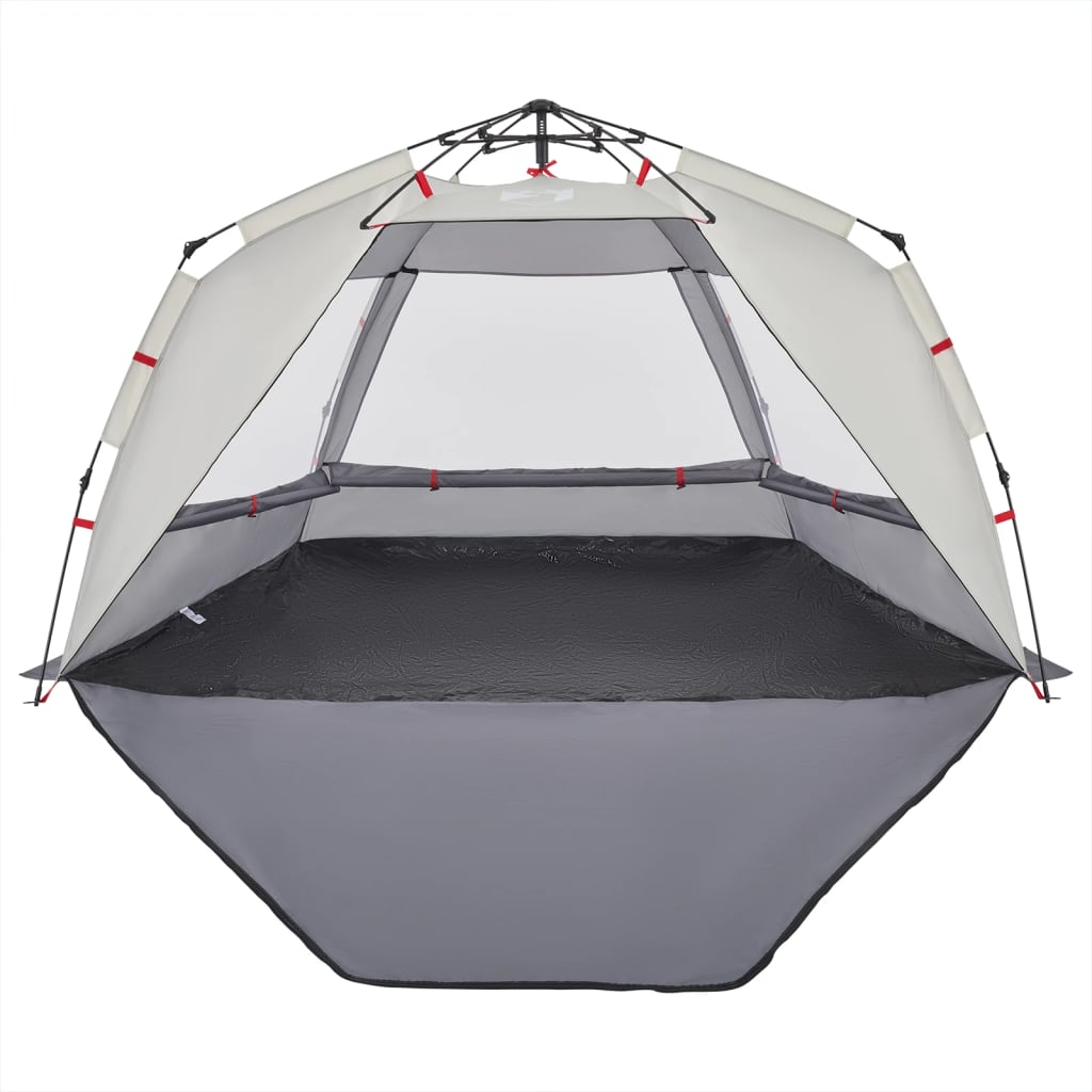 vidaXL Beach Tent 3-Person Grey Quick Release Waterproof