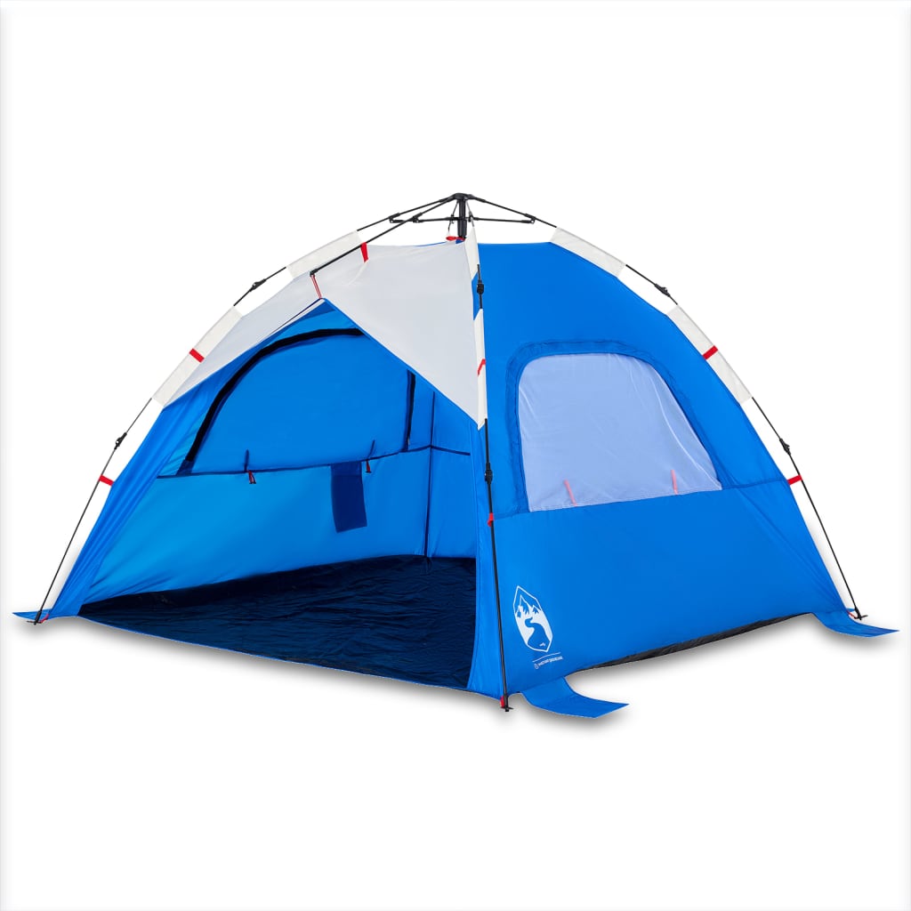 vidaXL Beach Tent 3-Person Azure Blue Quick Release Waterproof