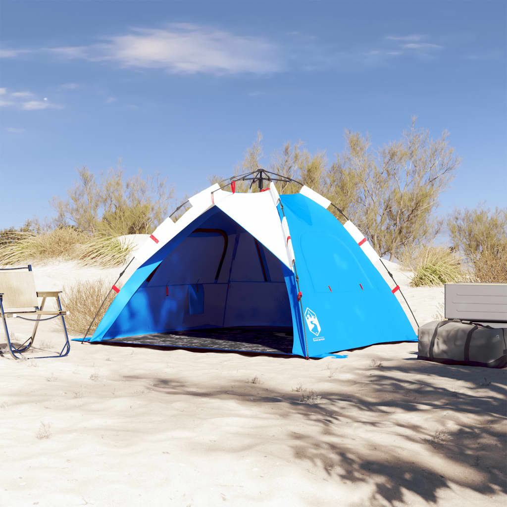 vidaXL Beach Tent 3-Person Azure Blue Quick Release Waterproof