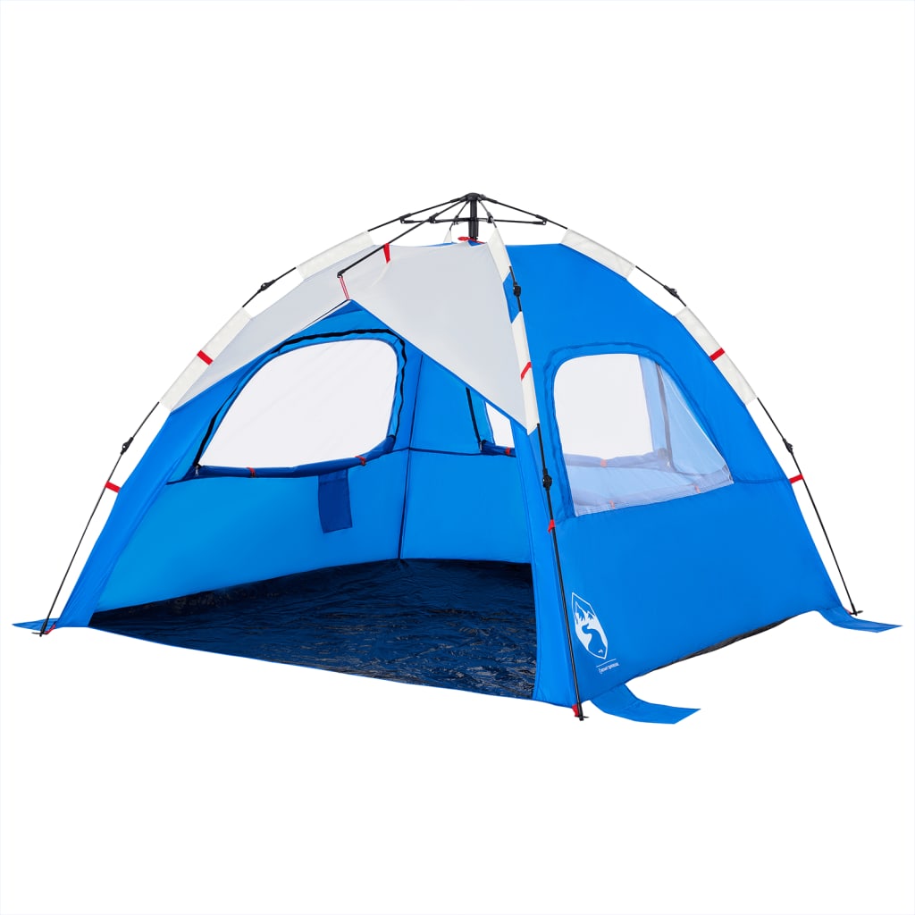 vidaXL Beach Tent 3-Person Azure Blue Quick Release Waterproof