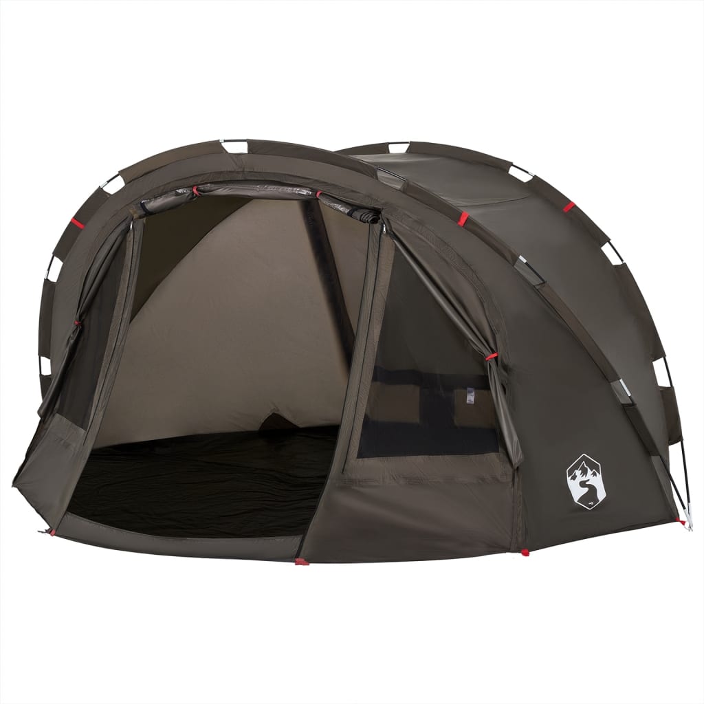 vidaXL Fishing Tent 4-Person Brown Waterproof