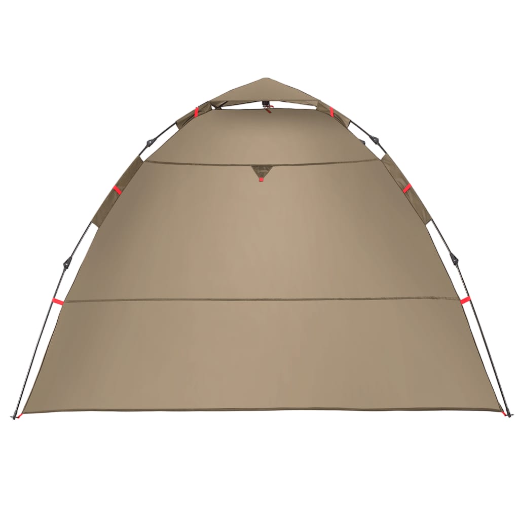 vidaXL Fishing Tent 4-Person Brown Quick Release