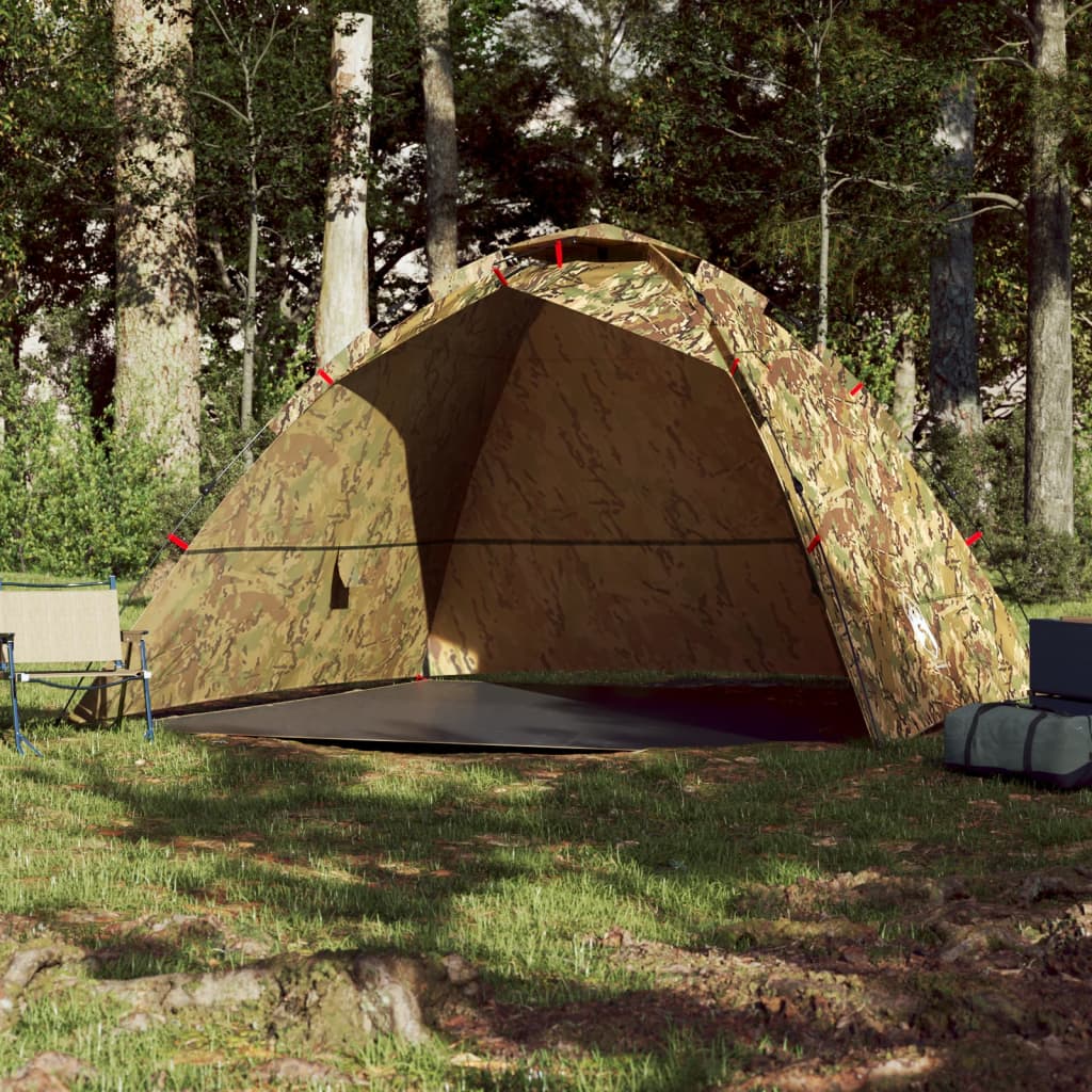 vidaXL Fishing Tent 4-Person Camouflage Quick Release