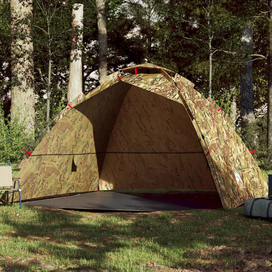 vidaXL Fishing Tent 4-Person Camouflage Quick Release