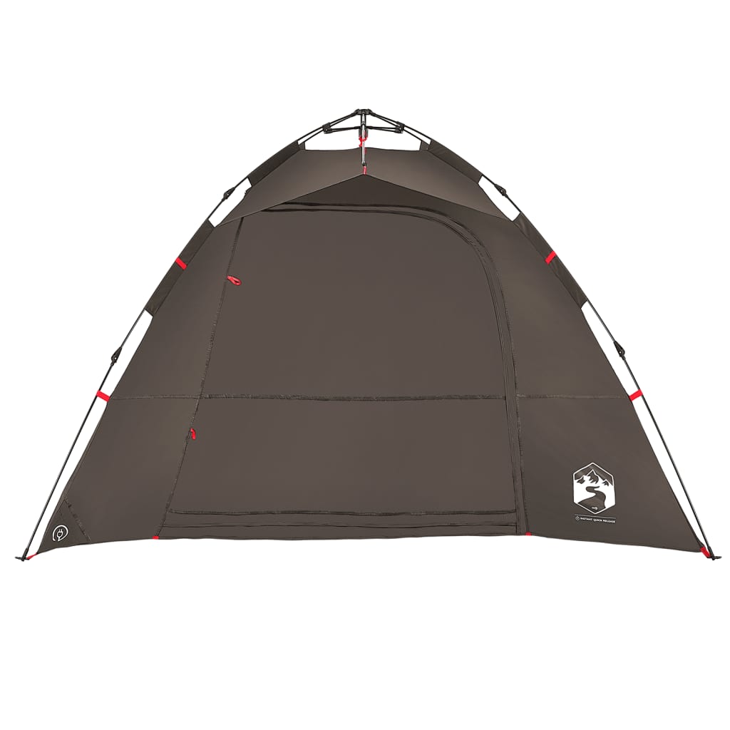 vidaXL Fishing Tent 4-Person Brown Quick Release