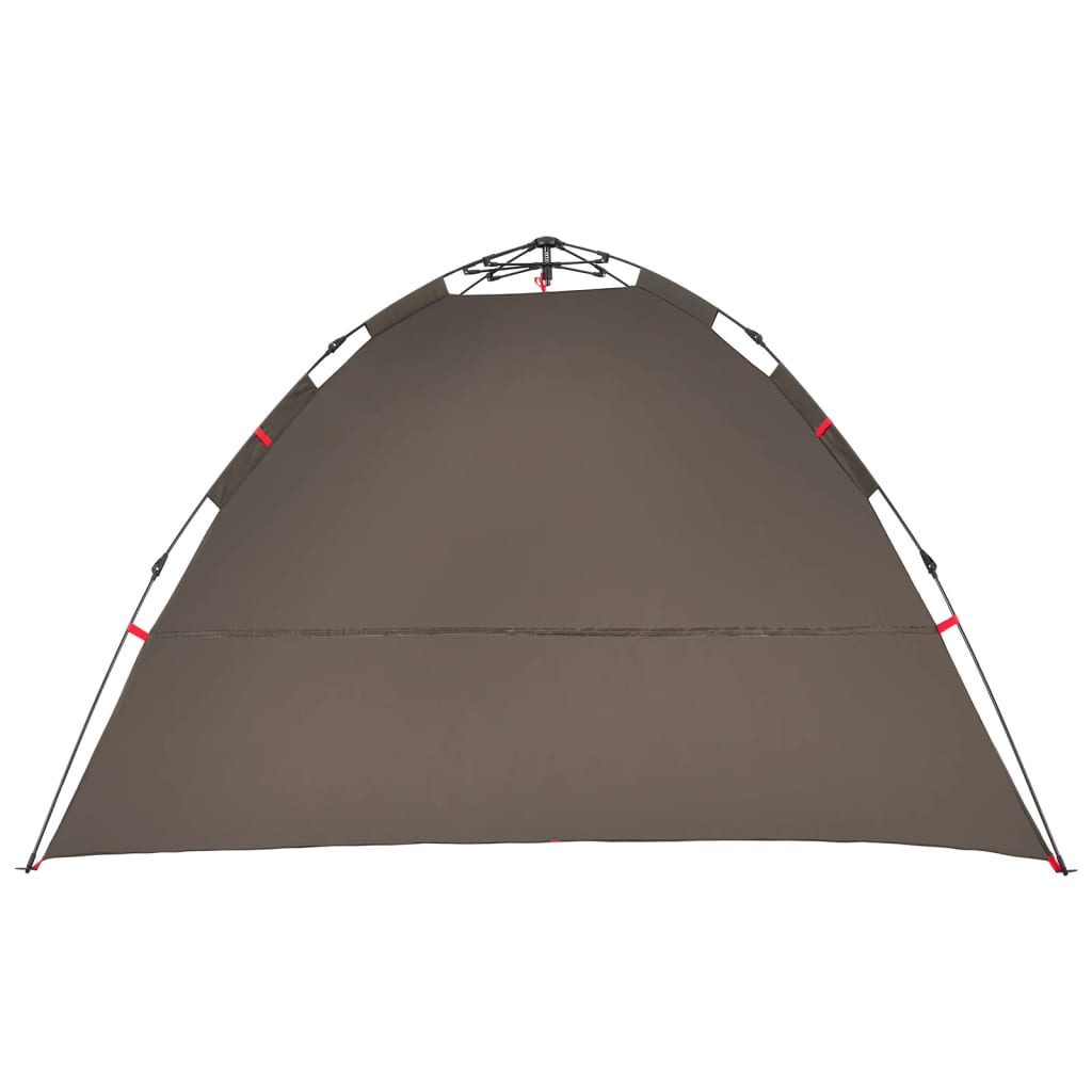 vidaXL Fishing Tent 4-Person Brown Quick Release