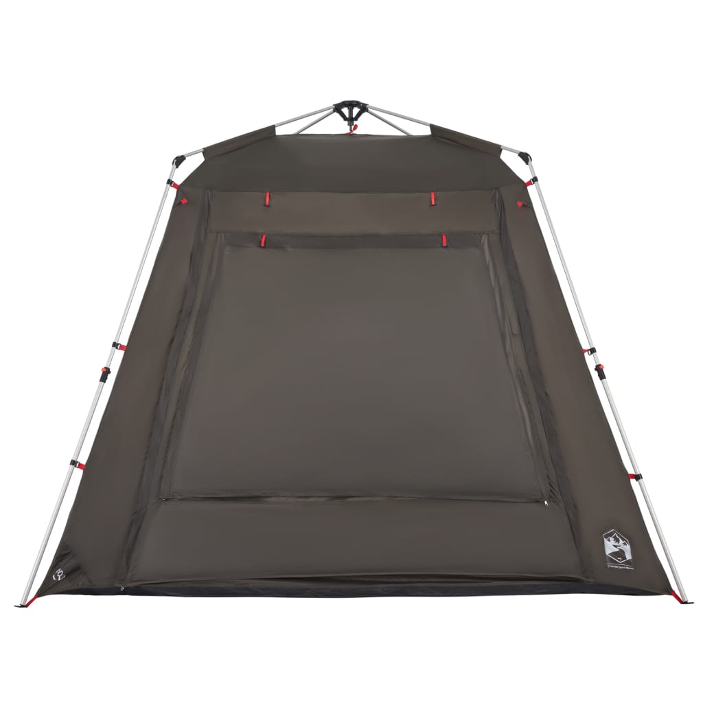 vidaXL Fishing Tent 4-Person Brown Quick Release