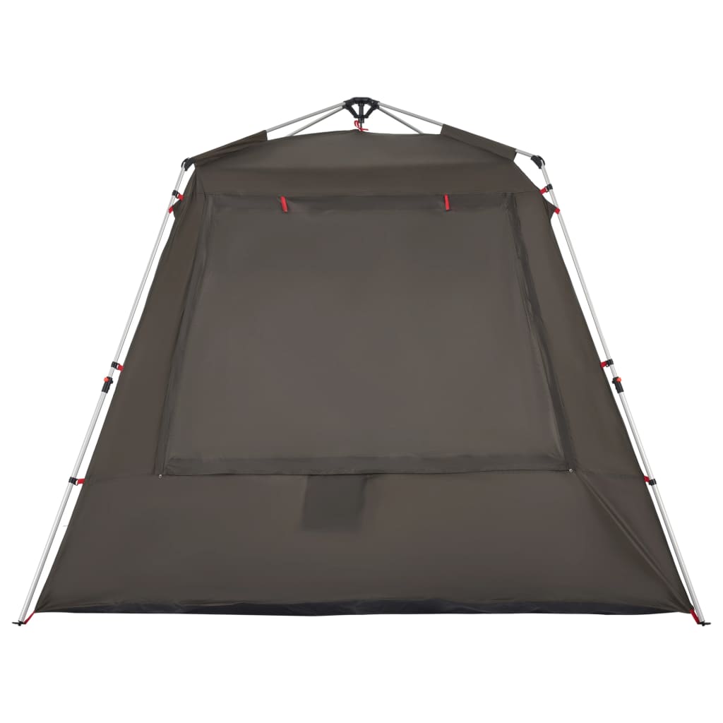 vidaXL Fishing Tent 4-Person Brown Quick Release