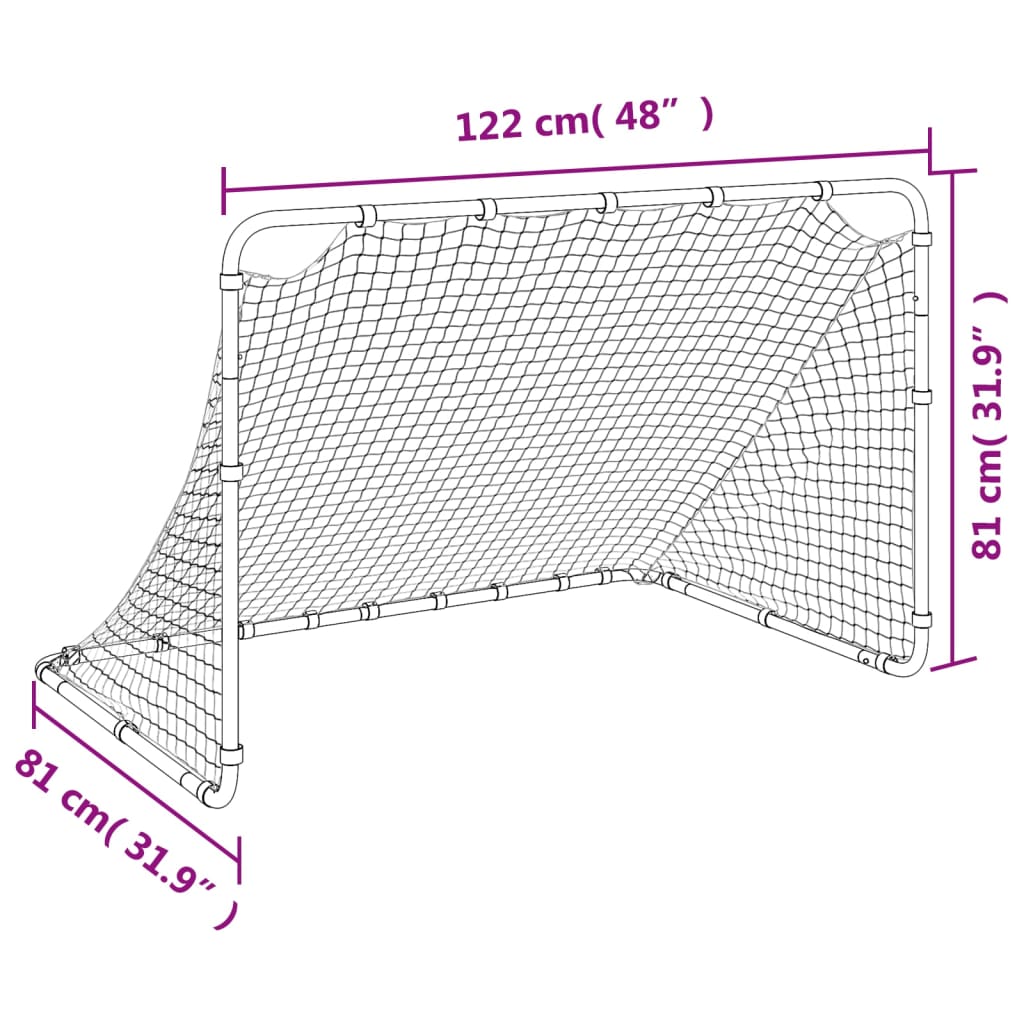 vidaXL Soccer Goal White 122x81x81 cm Steel