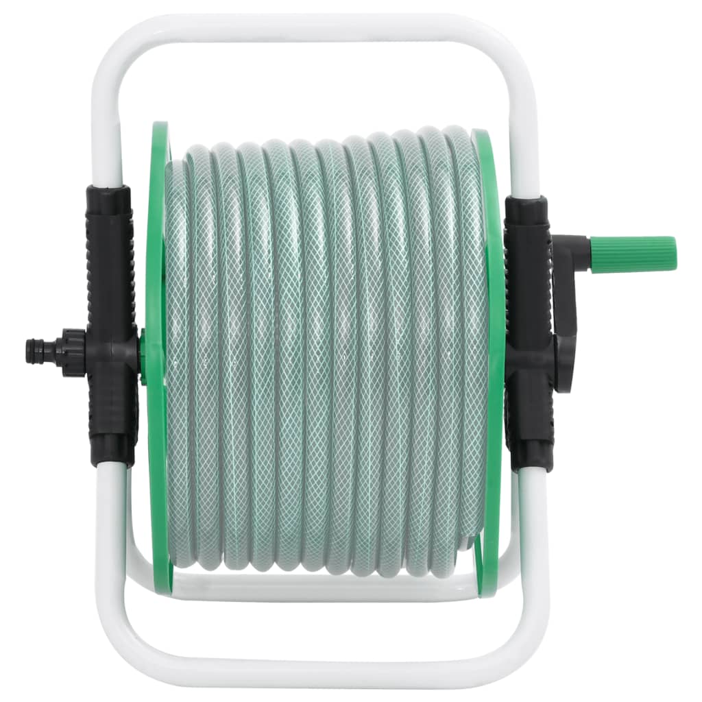 vidaXL Free Standing Green Hose Reel for 45 m 1/2" Hose Steel