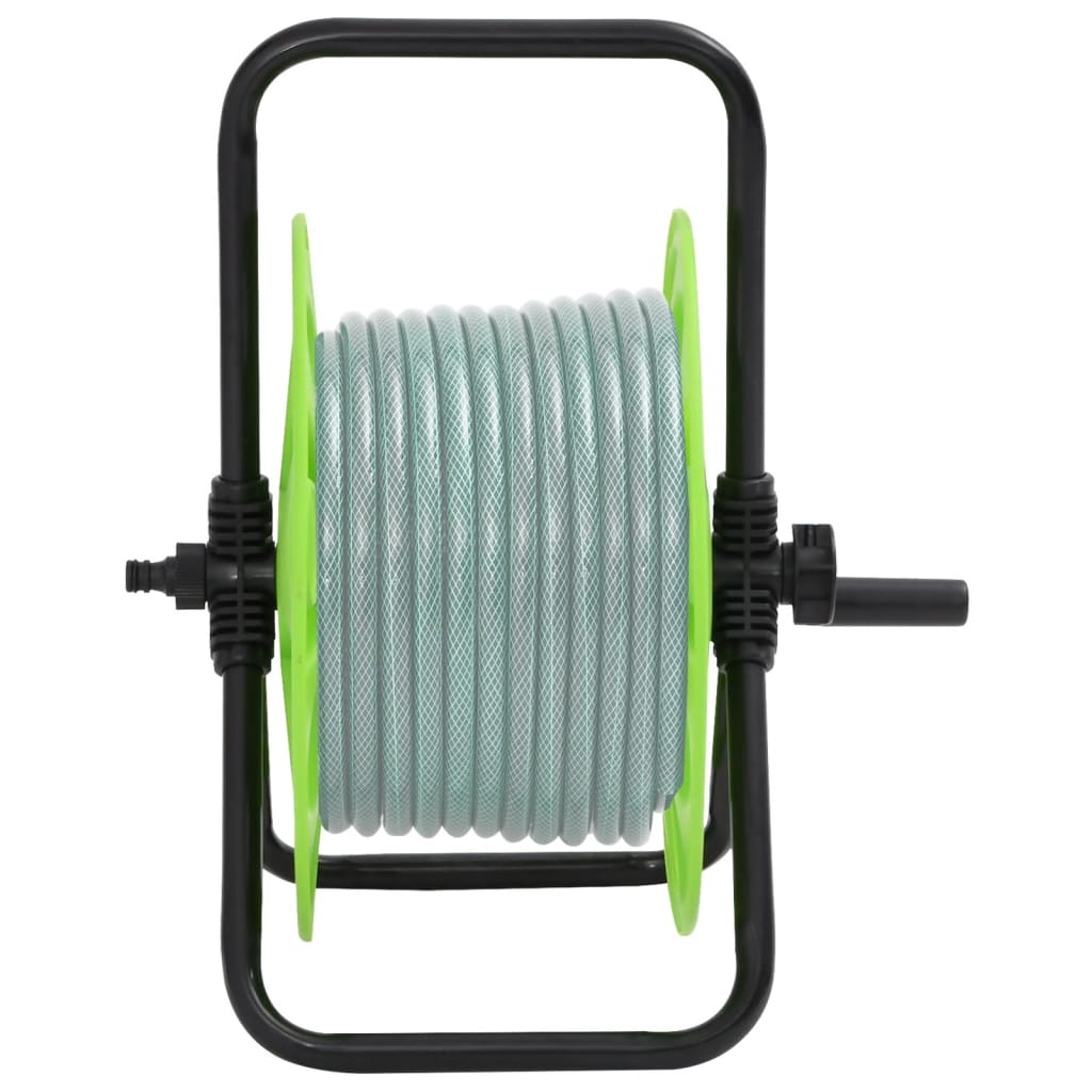 vidaXL Free Standing Green Hose Reel for 45 m 1/2" Hose Steel