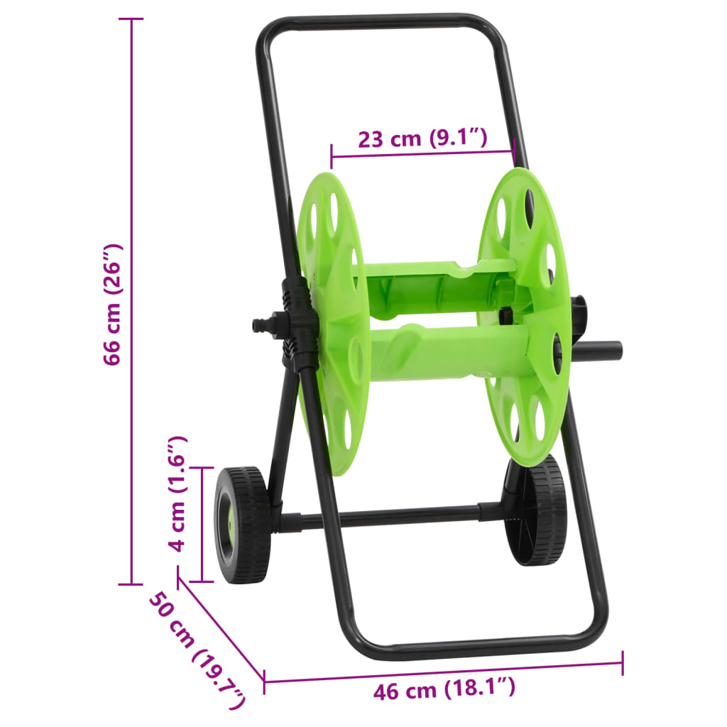 vidaXL Green Hose Reel Cart for 60 m 1/2" Hose Steel