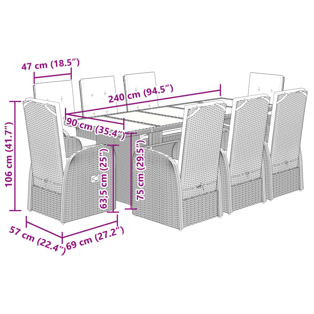 Garden Dining Set | Grey