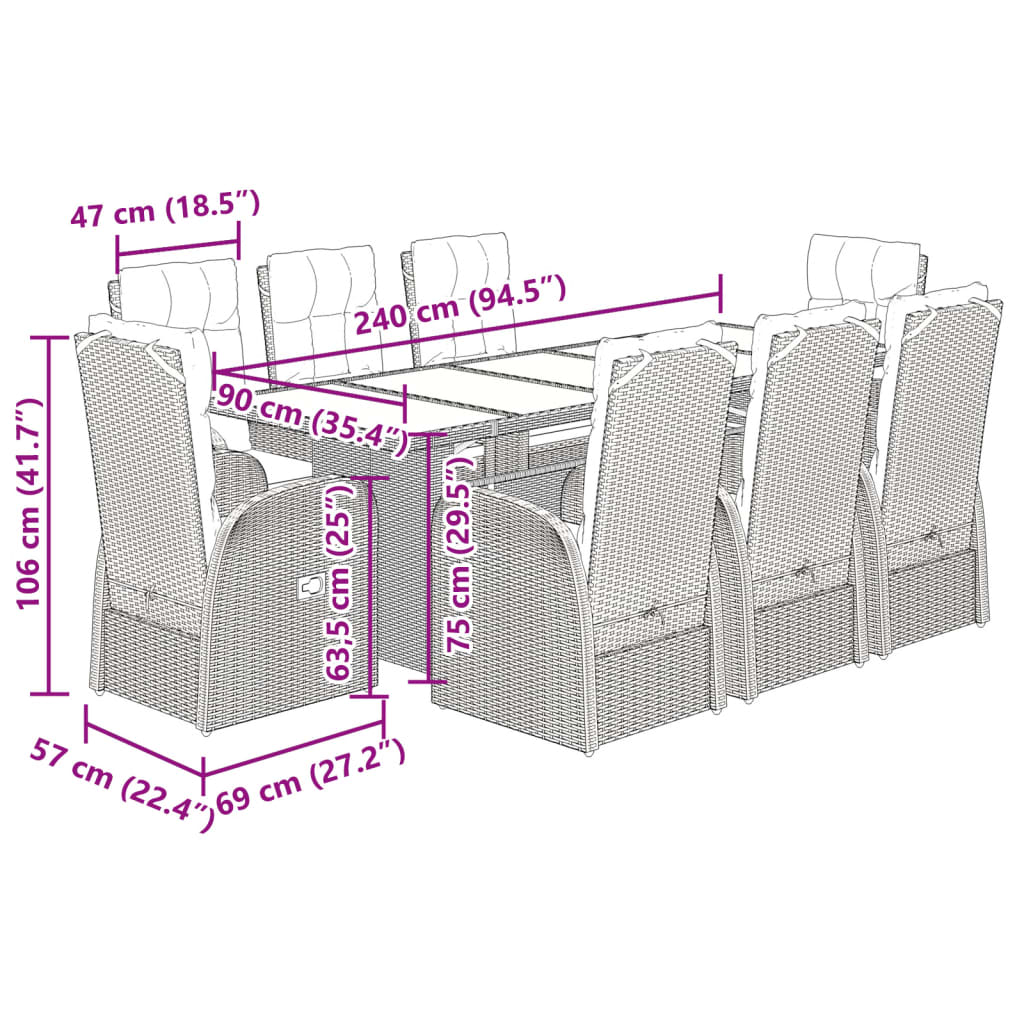Garden Dining Set | Black