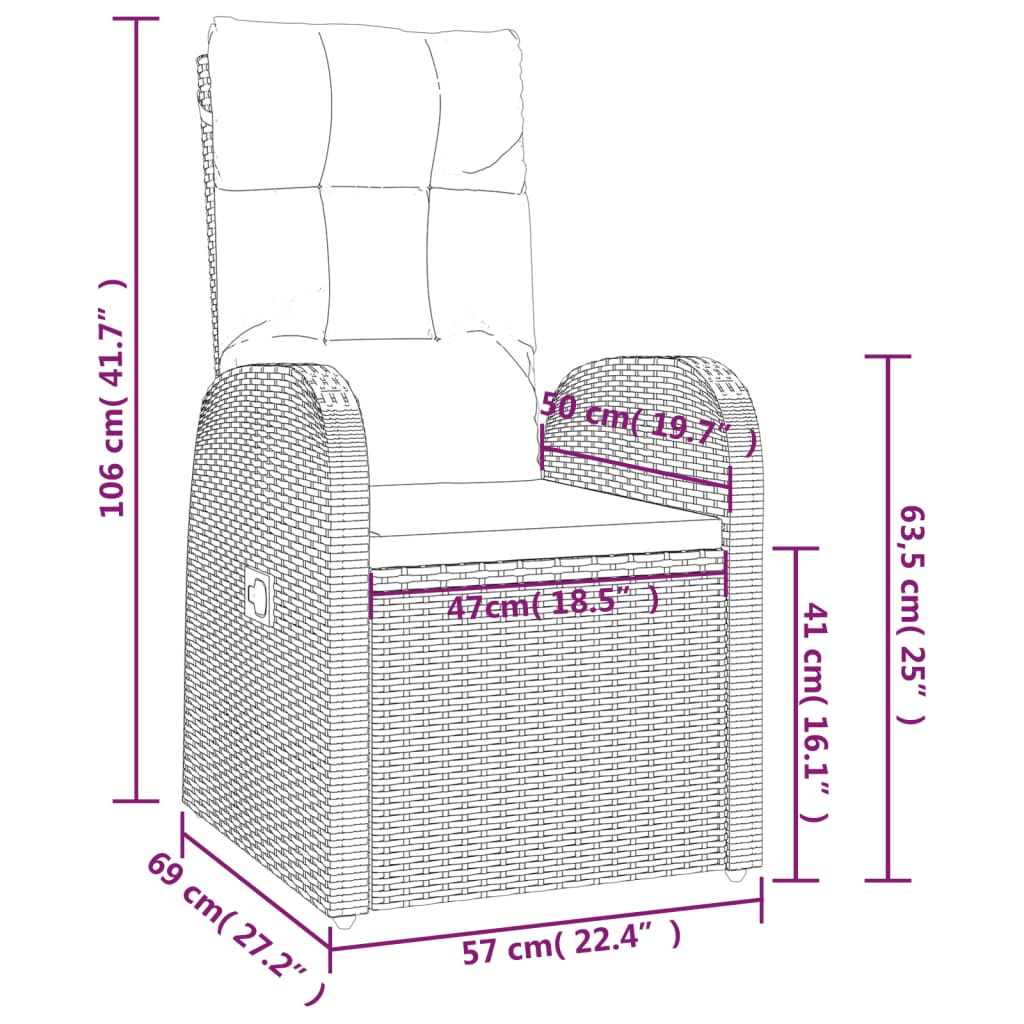 Garden Dining Set | Black | Poly Rattan, Glass, Powder-Coated Steel