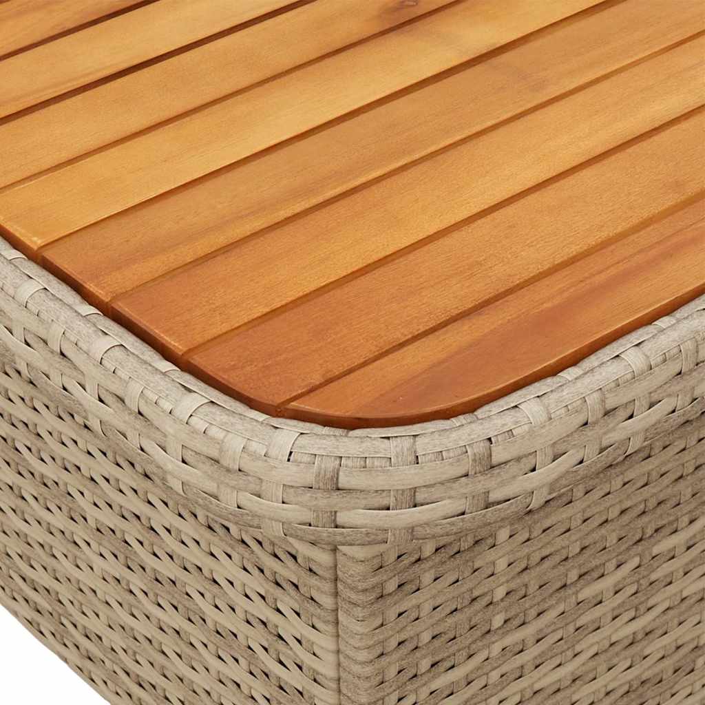 2 Piece Garden Dining Set with Cushions Beige Poly Rattan