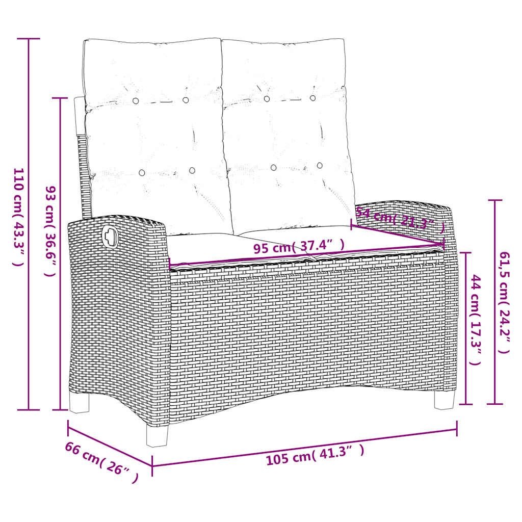 2 Piece Garden Dining Set with Cushions Beige Poly Rattan