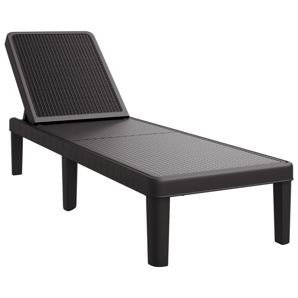 4-Way Height Adjustable Sun Lounger 155.5x57x28cm Polypropylene
