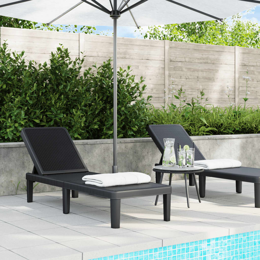 4-Way Height Adjustable Sun Lounger 155.5x57x28cm Polypropylene