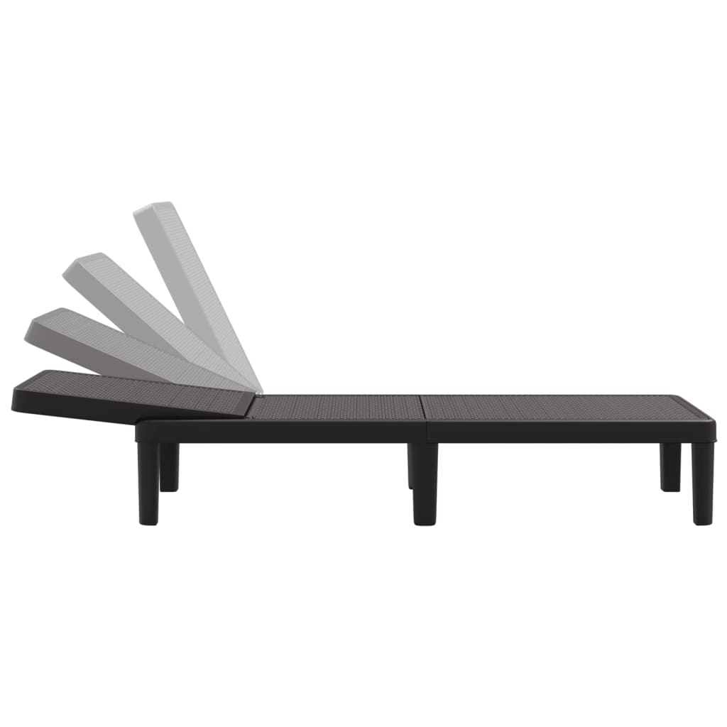 4-Way Height Adjustable Sun Lounger 155.5x57x28cm Polypropylene
