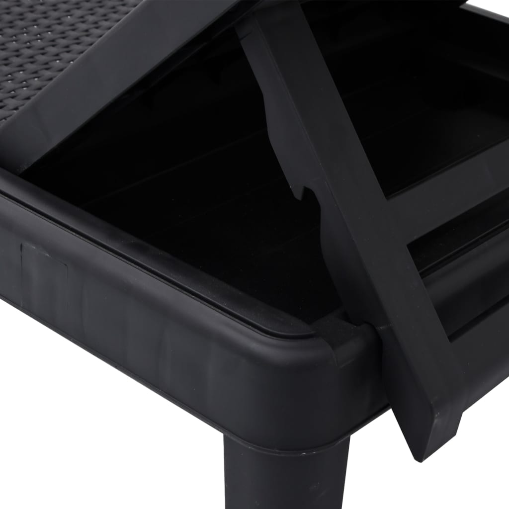 4-Way Height Adjustable Sun Lounger 155.5x57x28cm Polypropylene