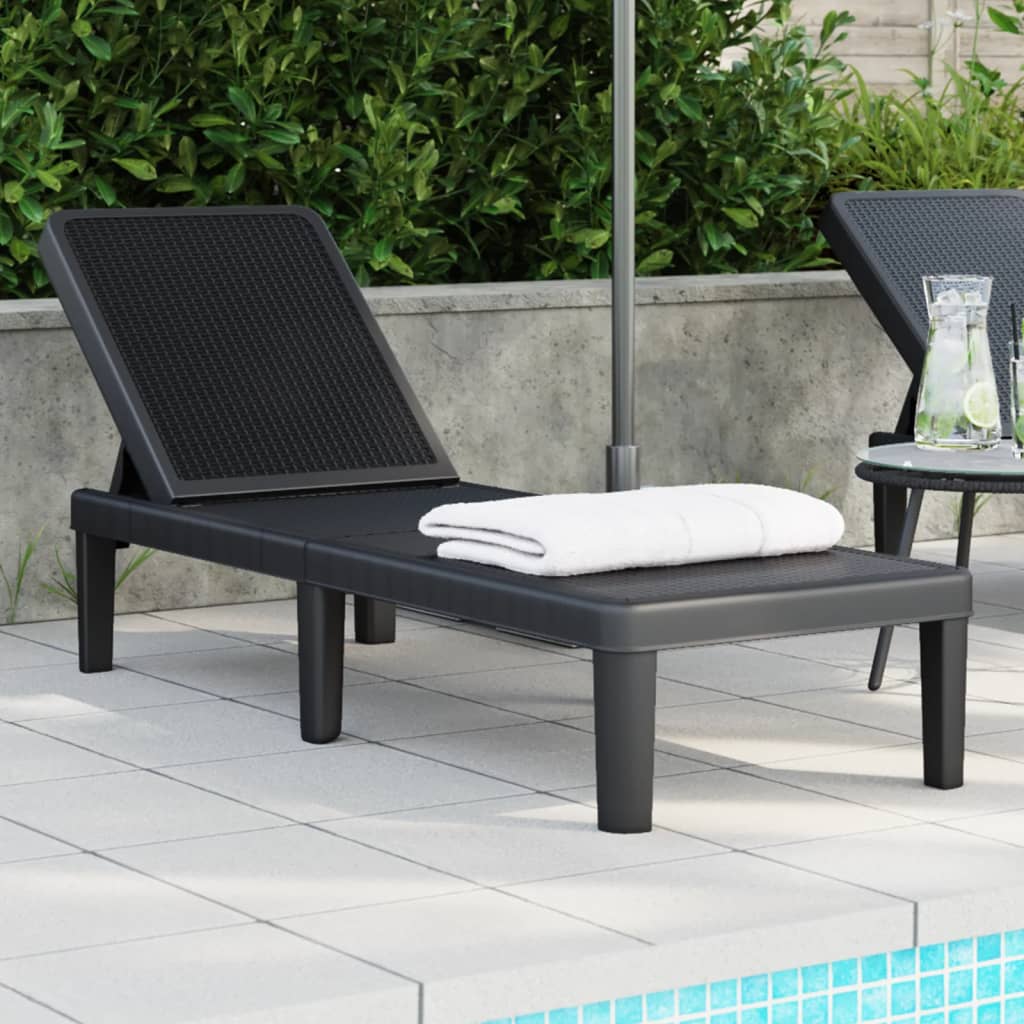 4-Way Height Adjustable Sun Lounger 155.5x57x28cm Polypropylene