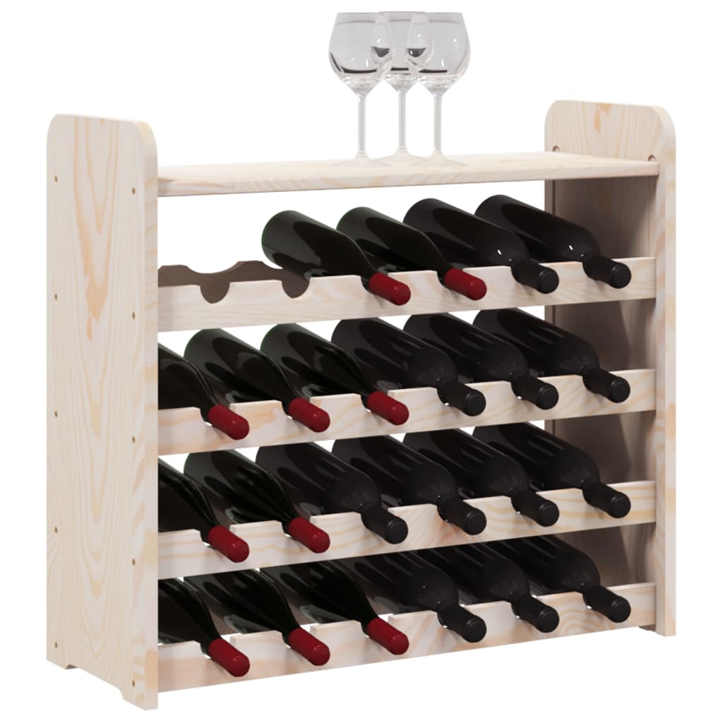 Wine Rack with Top Board 67.5x25x60 cm Solid Wood Pine