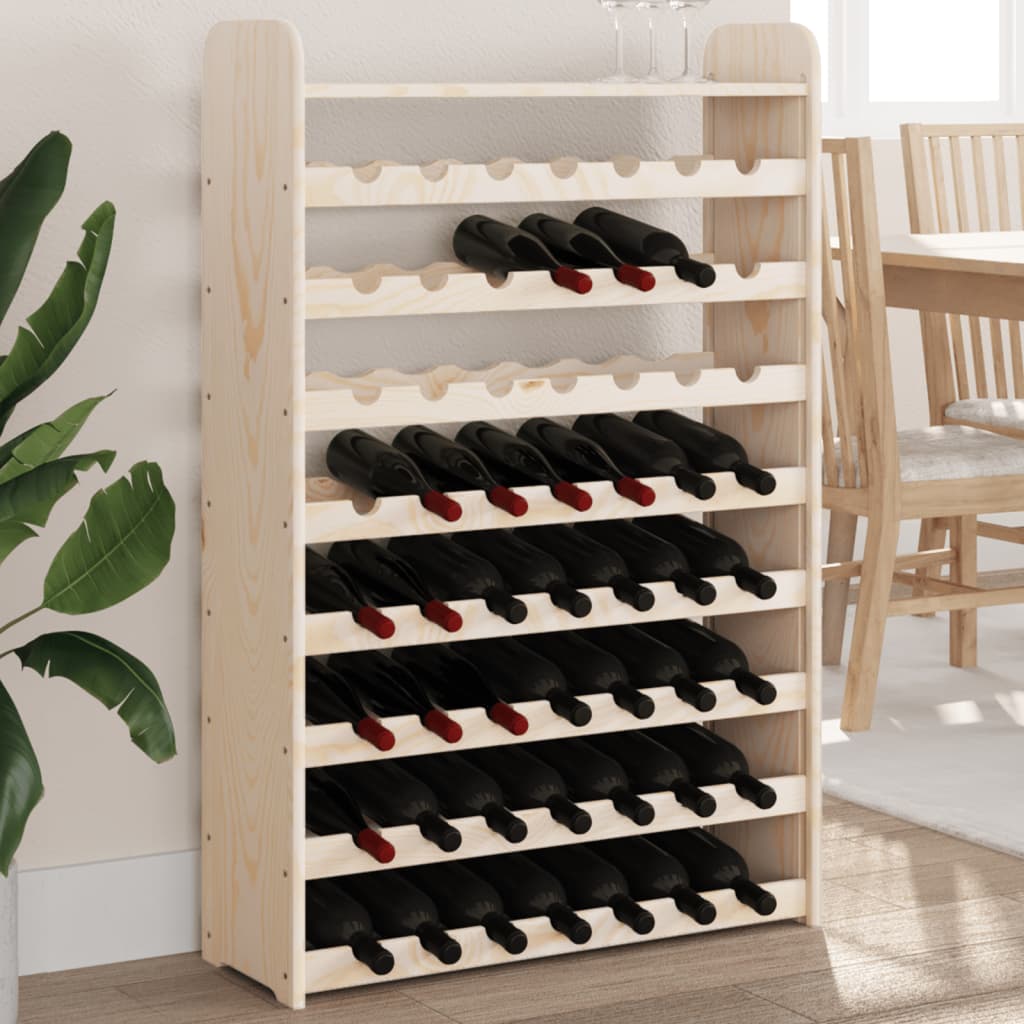 Wine Rack with Top Board 72.5x25x111.5 cm Solid Wood Pine