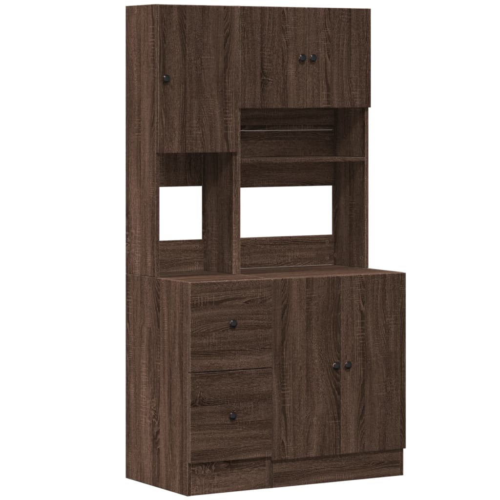 vidaXL Kitchen Cabinet Brown Oak 95x50x180 cm Engineered Wood