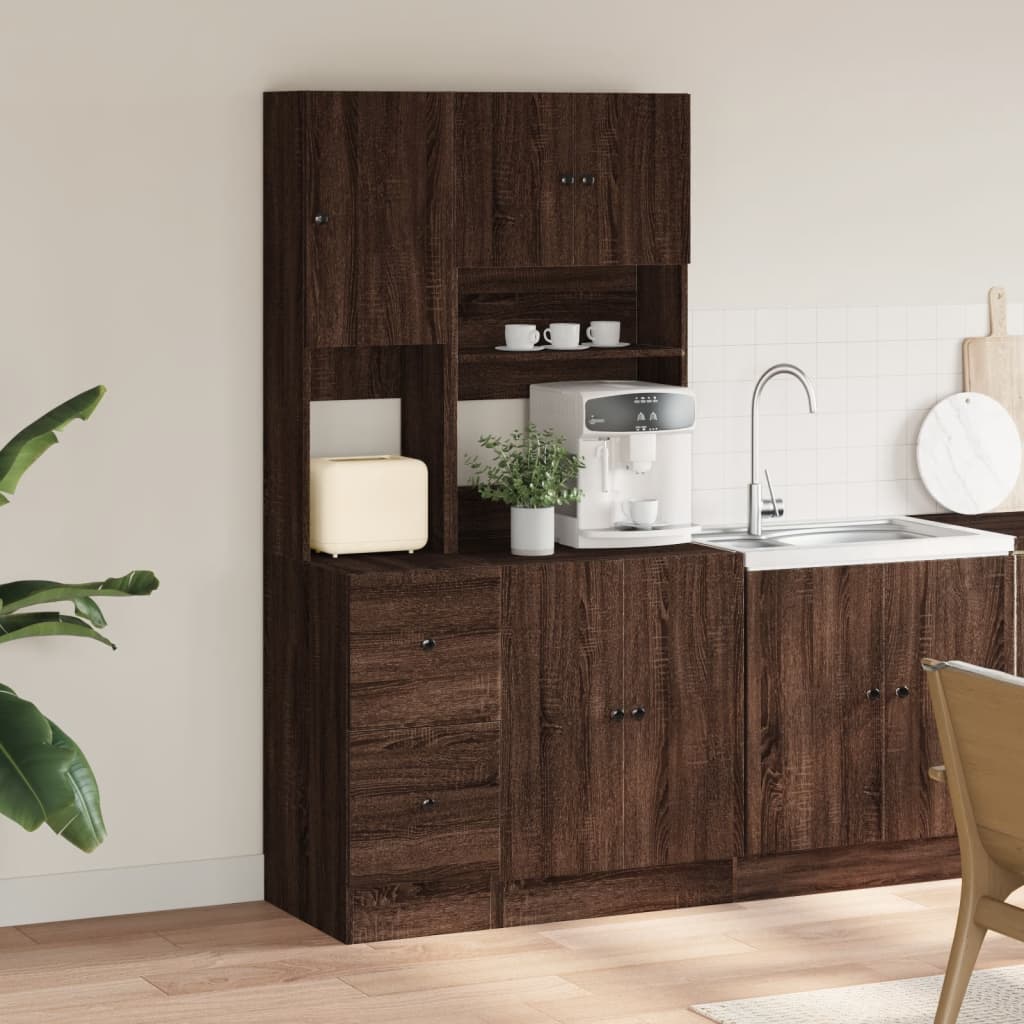 vidaXL Kitchen Cabinet Brown Oak 95x50x180 cm Engineered Wood