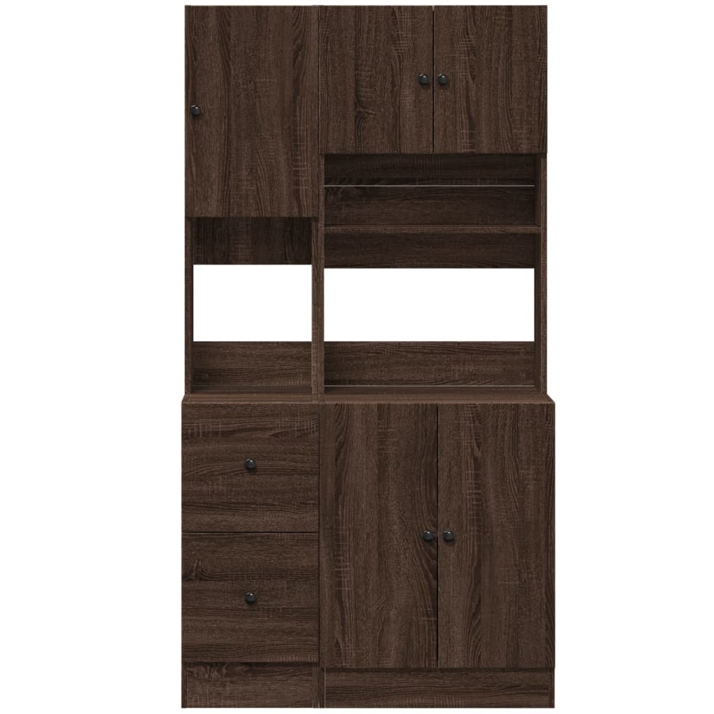 vidaXL Kitchen Cabinet Brown Oak 95x50x180 cm Engineered Wood