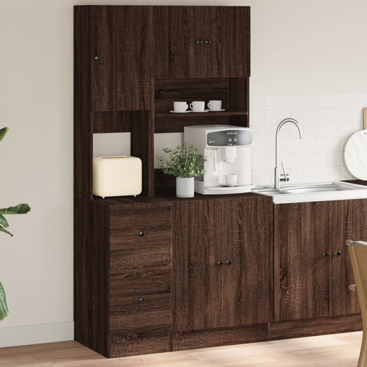 vidaXL Kitchen Cabinet Brown Oak 95x50x180 cm Engineered Wood