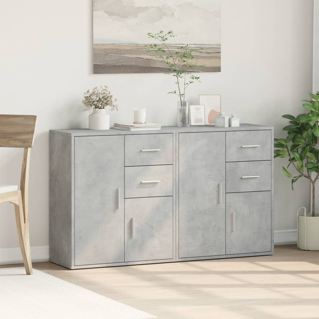 vidaXL Sideboards 2 pcs Concrete Grey 60x31x70 cm Engineered Wood