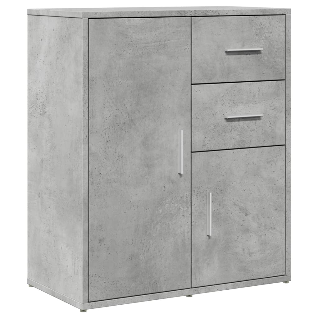 vidaXL Sideboards 2 pcs Concrete Grey 60x31x70 cm Engineered Wood