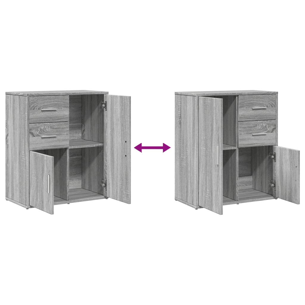 Sideboards 2 pcs Grey Sonoma 60x31x70 cm Engineered Wood