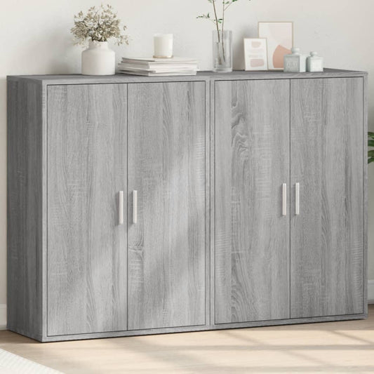 vidaXL Sideboards 2 pcs Grey Sonoma 60x31x84 cm Engineered Wood