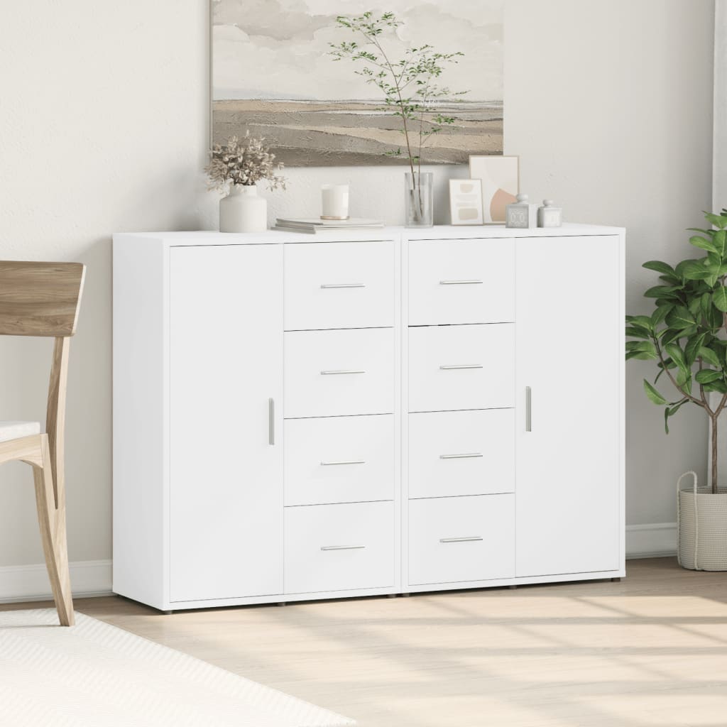 vidaXL Sideboards 2 pcs White 60x31x84 cm Engineered Wood