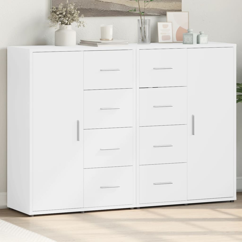 vidaXL Sideboards 2 pcs White 60x31x84 cm Engineered Wood