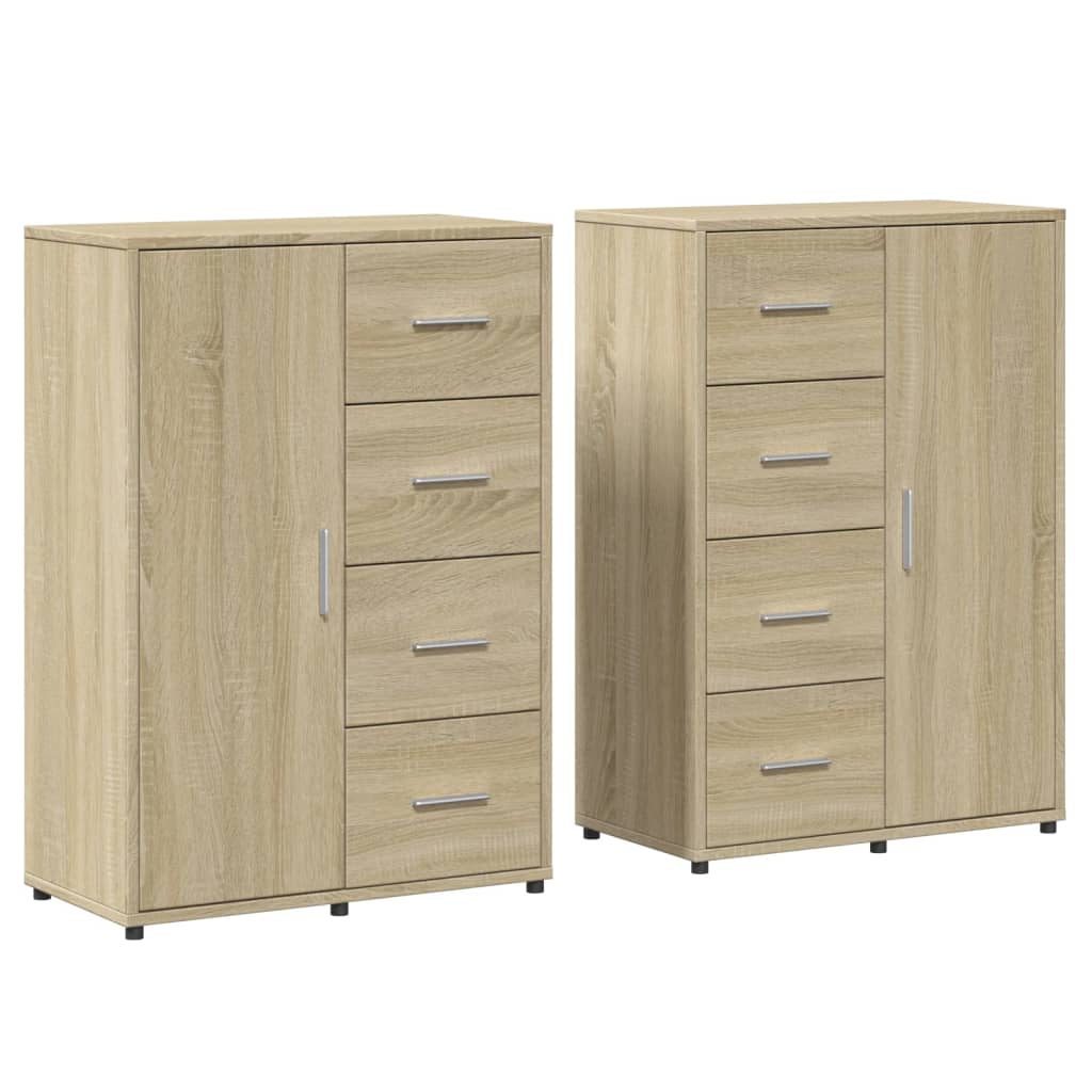 vidaXL Sideboards 2 pcs Sonoma Oak 60x31x84 cm Engineered Wood