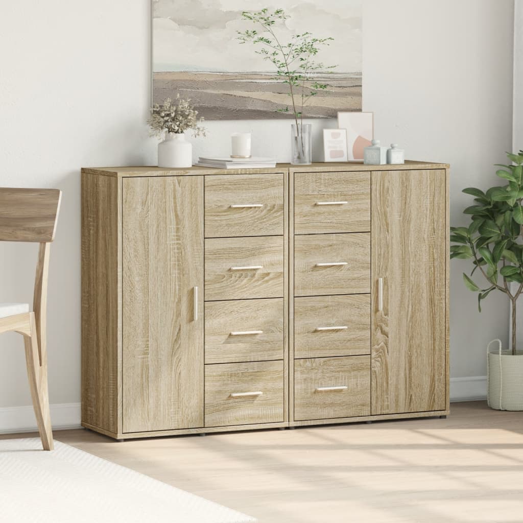 vidaXL Sideboards 2 pcs Sonoma Oak 60x31x84 cm Engineered Wood