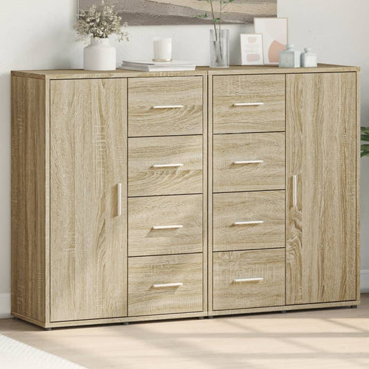 vidaXL Sideboards 2 pcs Sonoma Oak 60x31x84 cm Engineered Wood