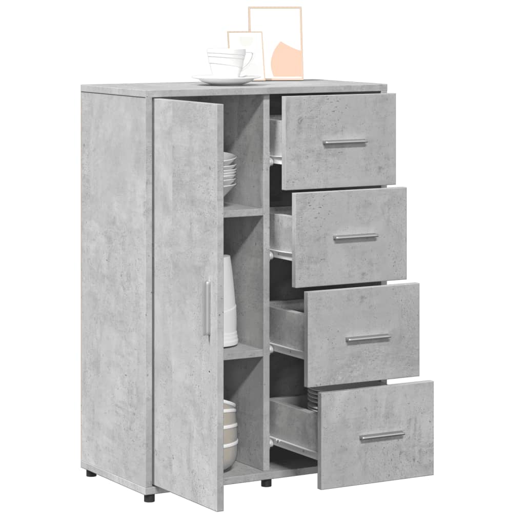 vidaXL Sideboards 2 pcs Concrete Grey 60x31x84 cm Engineered Wood