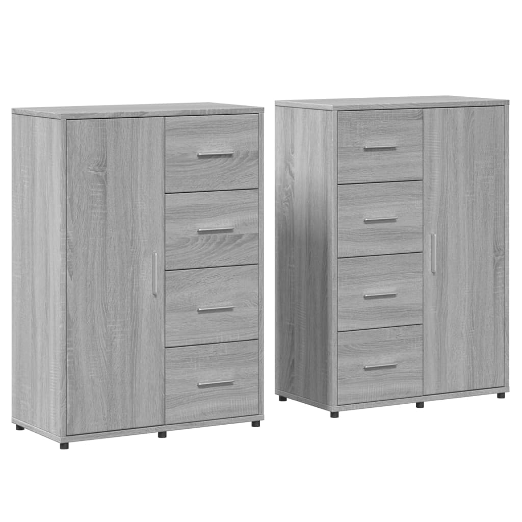 vidaXL Sideboards 2 pcs Grey Sonoma 60x31x84 cm Engineered Wood