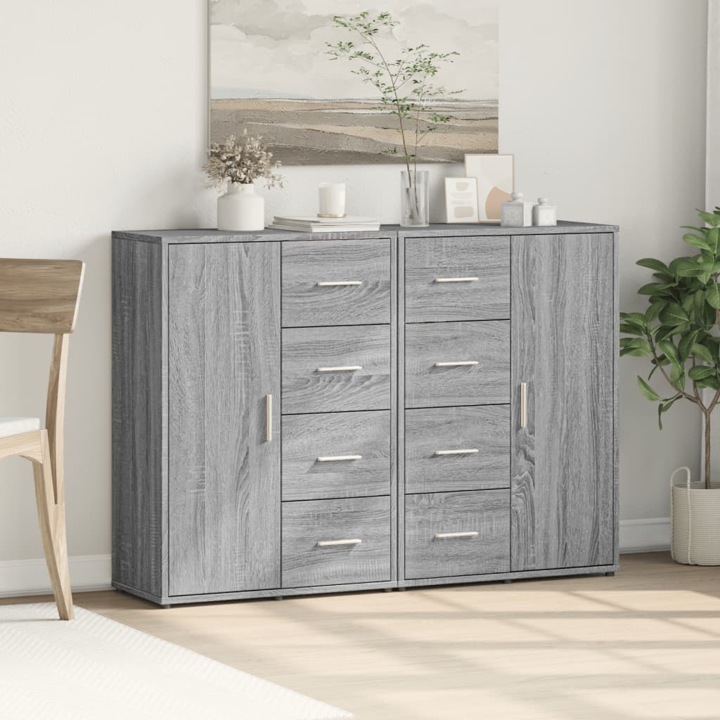 vidaXL Sideboards 2 pcs Grey Sonoma 60x31x84 cm Engineered Wood