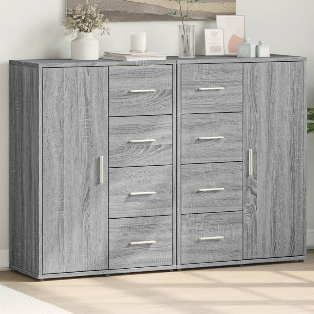 vidaXL Sideboards 2 pcs Grey Sonoma 60x31x84 cm Engineered Wood