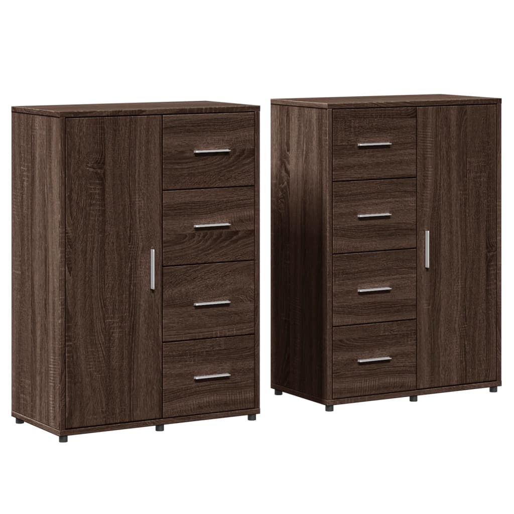 vidaXL Sideboards 2 pcs Brown Oak 60x31x84 cm Engineered Wood