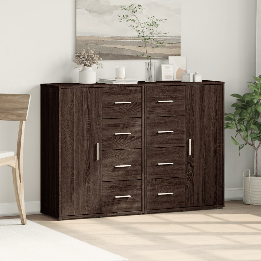 vidaXL Sideboards 2 pcs Brown Oak 60x31x84 cm Engineered Wood