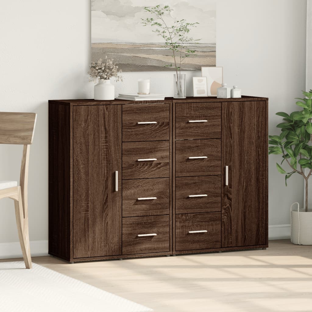 vidaXL Sideboards 2 pcs Brown Oak 60x31x84 cm Engineered Wood