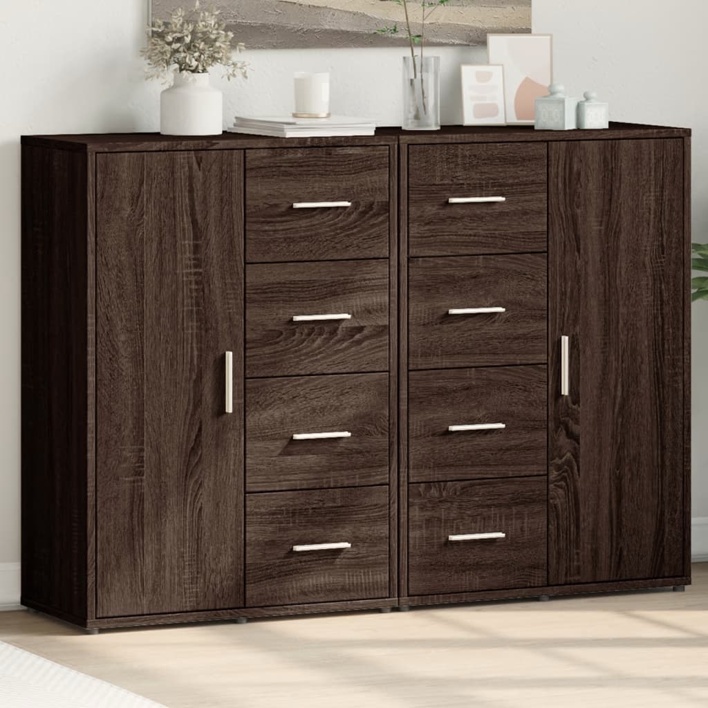 vidaXL Sideboards 2 pcs Brown Oak 60x31x84 cm Engineered Wood