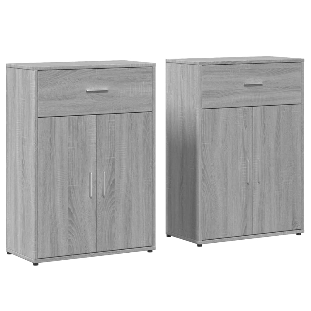 vidaXL Sideboards 2 pcs Grey Sonoma 60x30x84 cm Engineered Wood